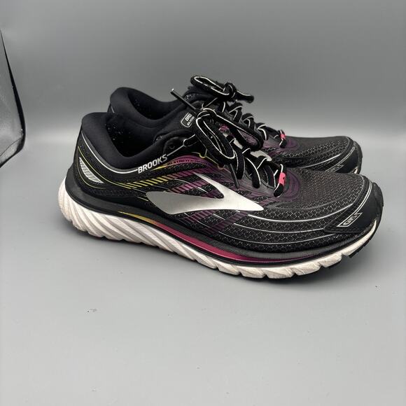 Brooks Ghost 15 Women’s Size 9 Running Walking Sneakers Shoes Black Peacock Pink - Picture 1 of 9